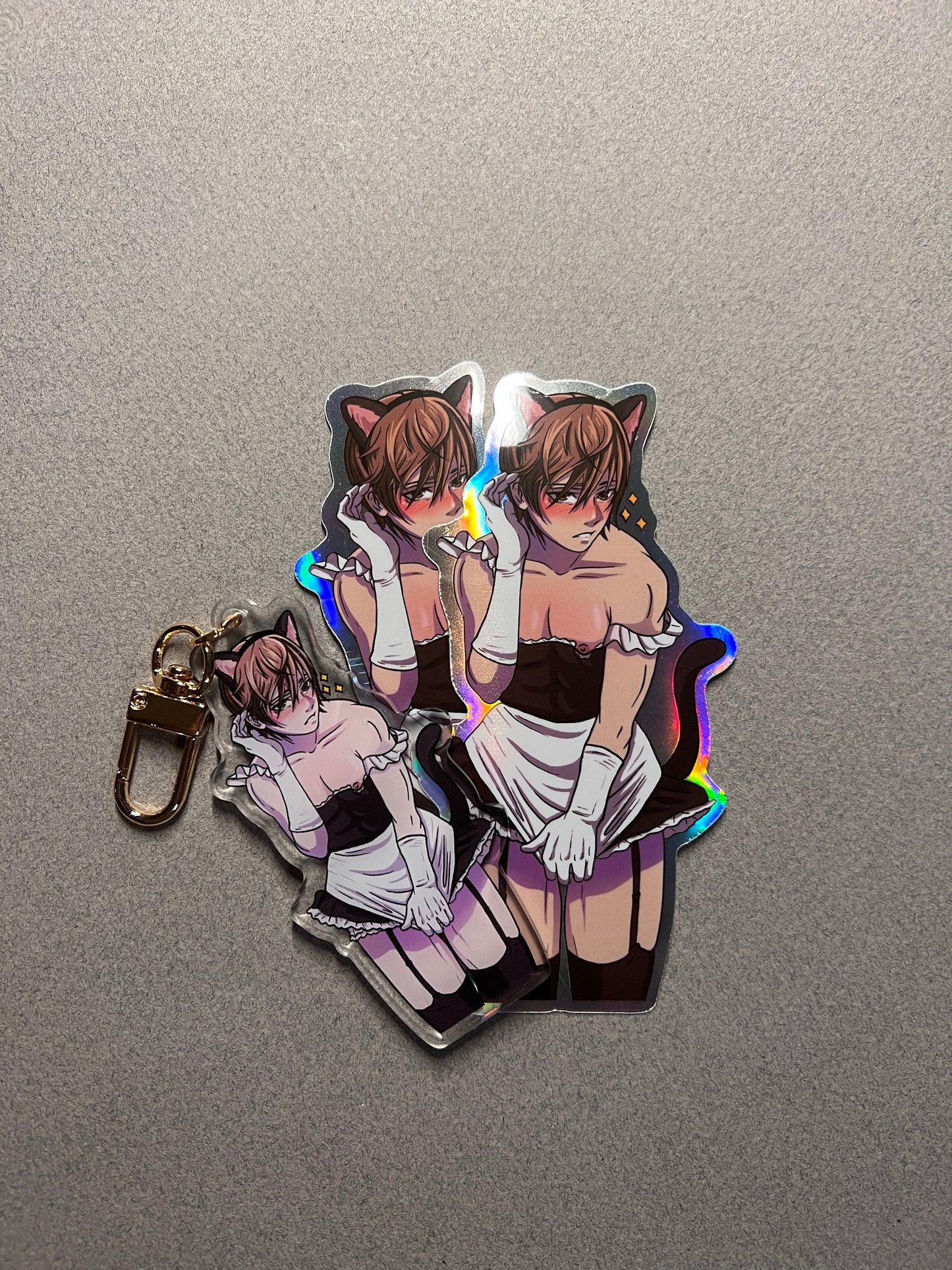 Maid Catboy Keychain