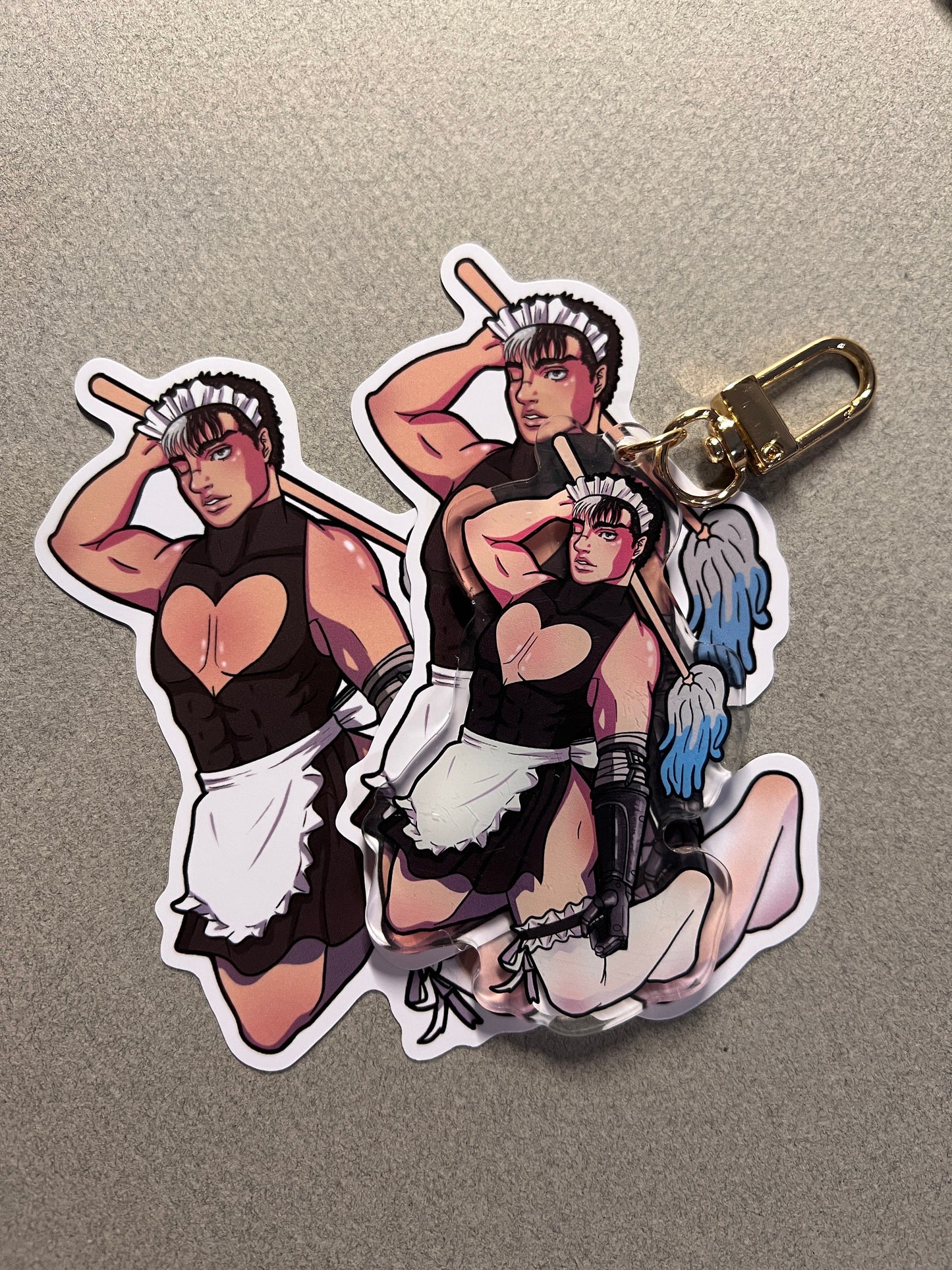 Emo Swordsman Maid Keychain