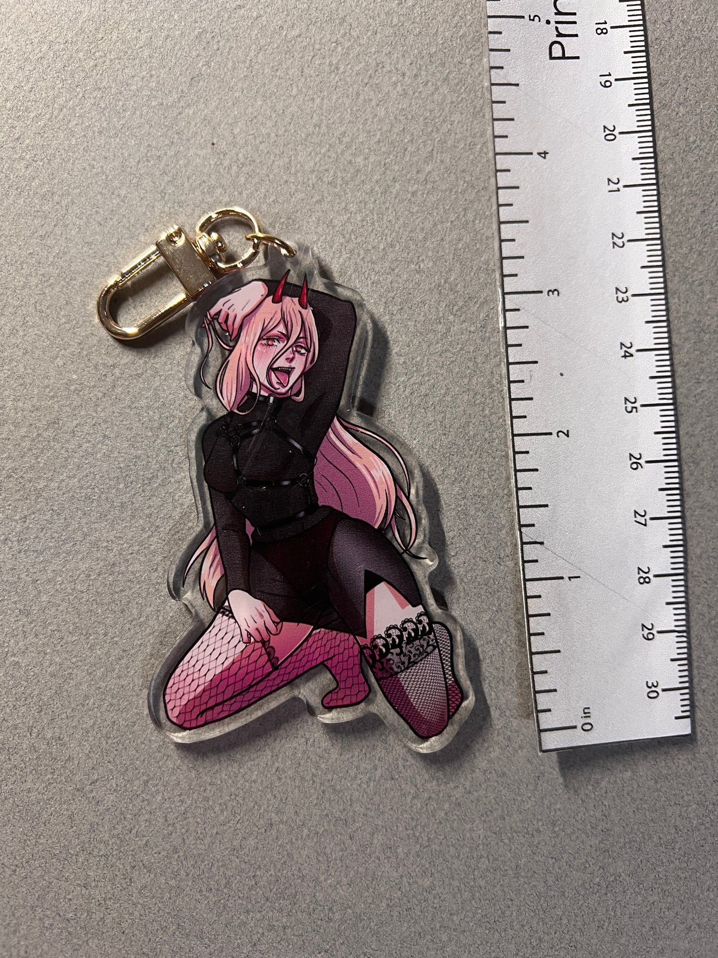 Angry Meowy Goth Mommy Keychain