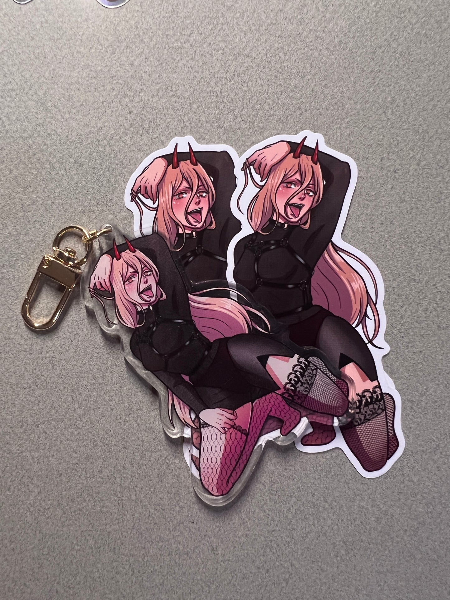 Angry Meowy Goth Mommy Keychain