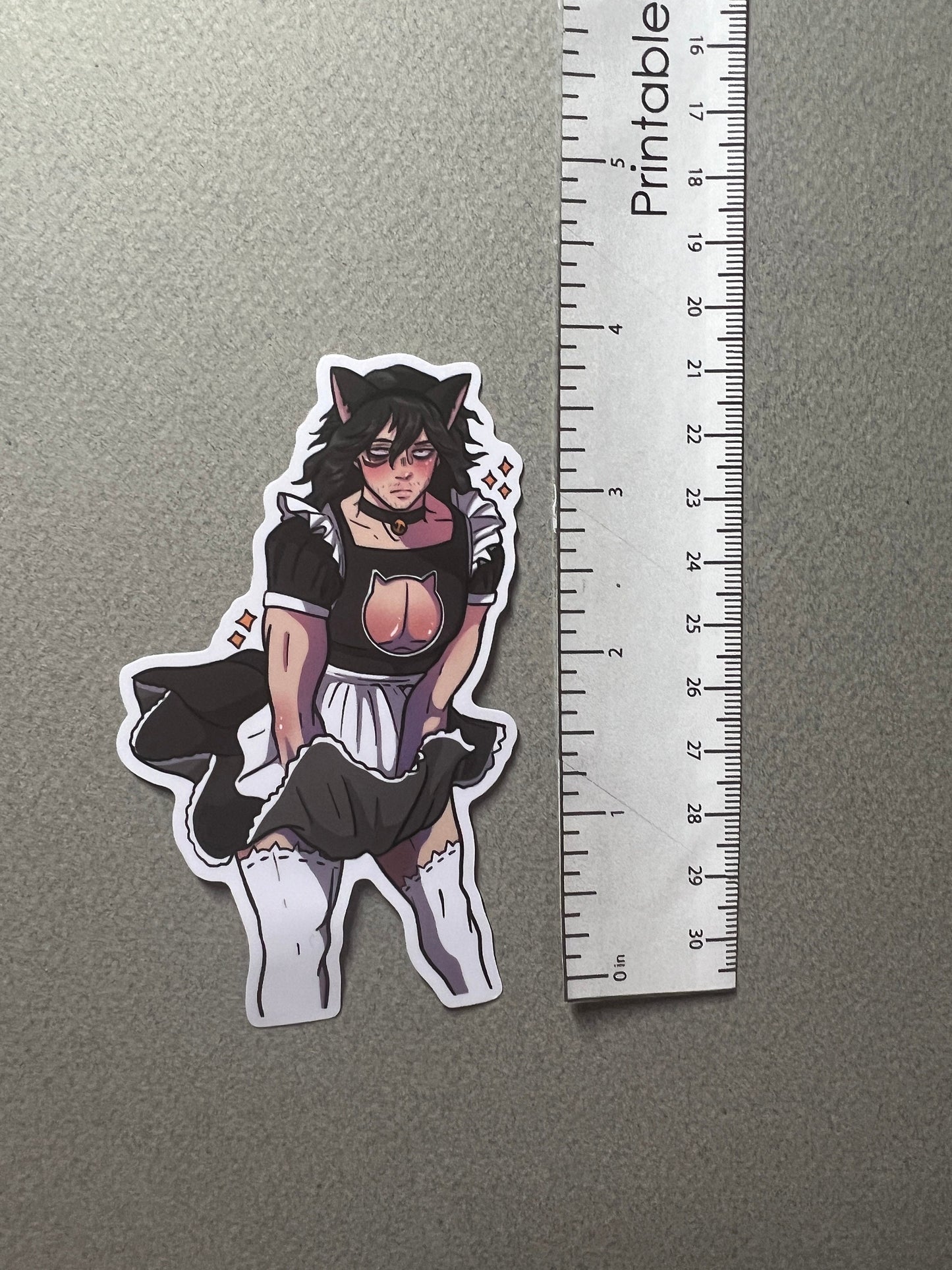 Tired Dilf Teacher Cat Maid Sticker