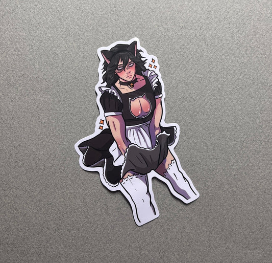 Tired Dilf Teacher Cat Maid Sticker