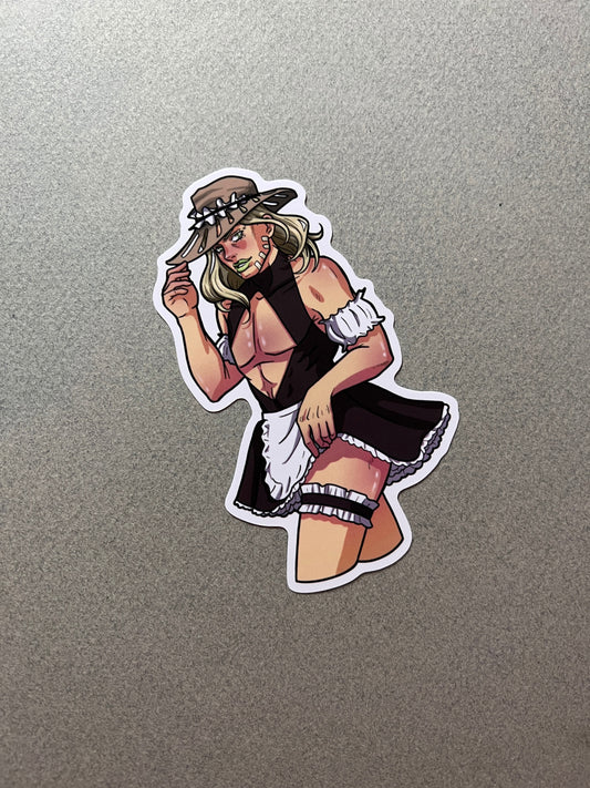 Cowboy Jockey Maid Sticker