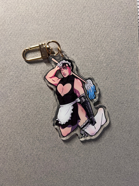 Emo Swordsman Maid Keychain